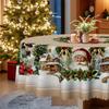 Light Luxury Christmas Waterproof Tablecloth, Santa Claus Snow Print Rectangular And Round Table Tablecloth