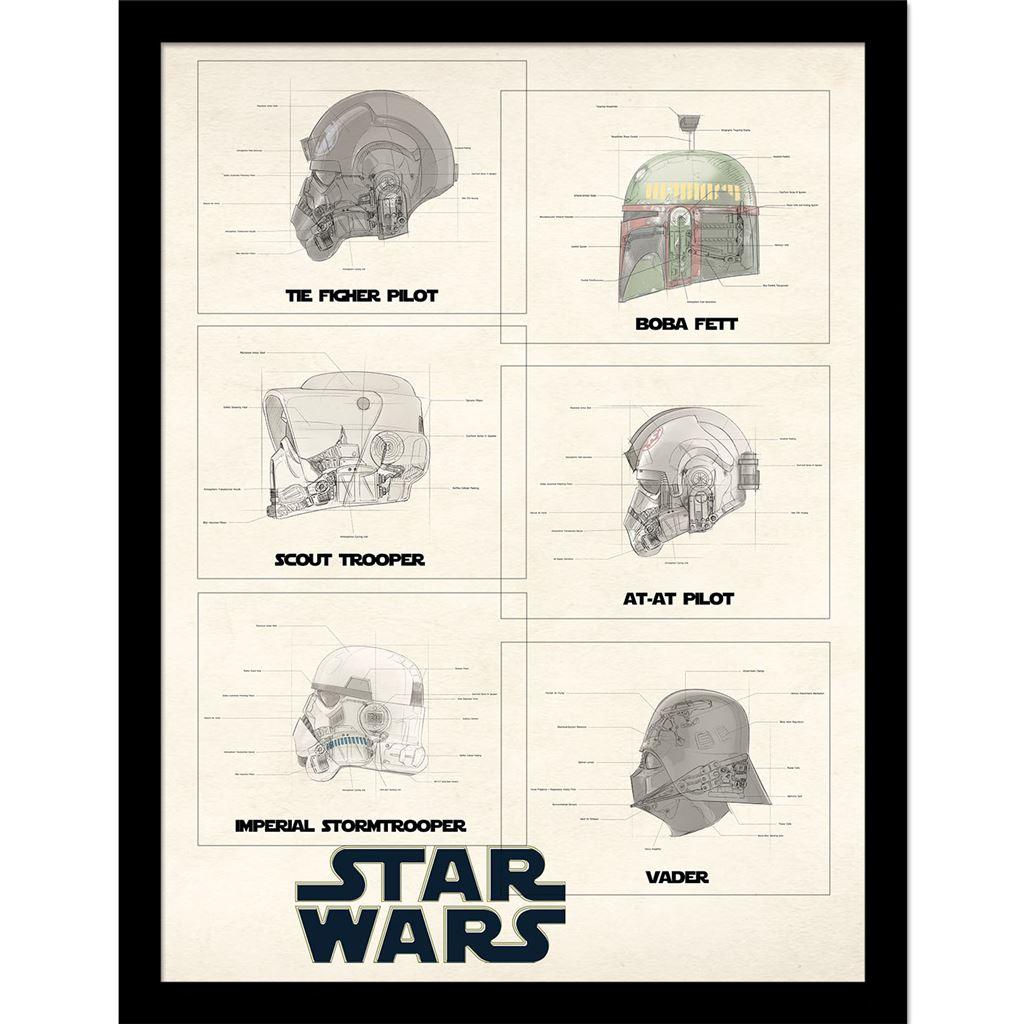 Star Wars Helmet Framed Poster