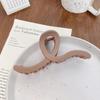 Milk Tea Color Large Hair Claw - Korean Style Fashionable Hollow Out Shark Clip for Women's Updos