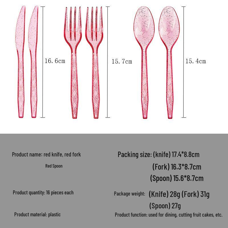 Nuevo Juego de Cubiertos Desechables Dorado Transparente - Cuchillo, Tenedor y Cuchara para Postres y Fiestas