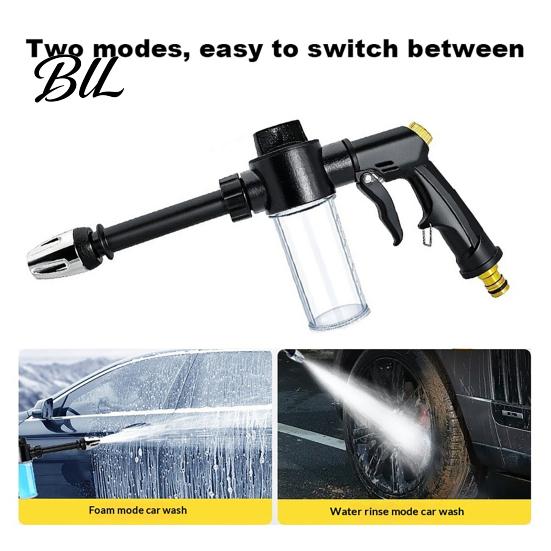 Versatile Garden Hose Nozzle with Foam Cannon, 3 Spray Modes, High-Pressure Car Wash Sprayer Nozzle, Heavy Duty Booster for Washing Outdoor