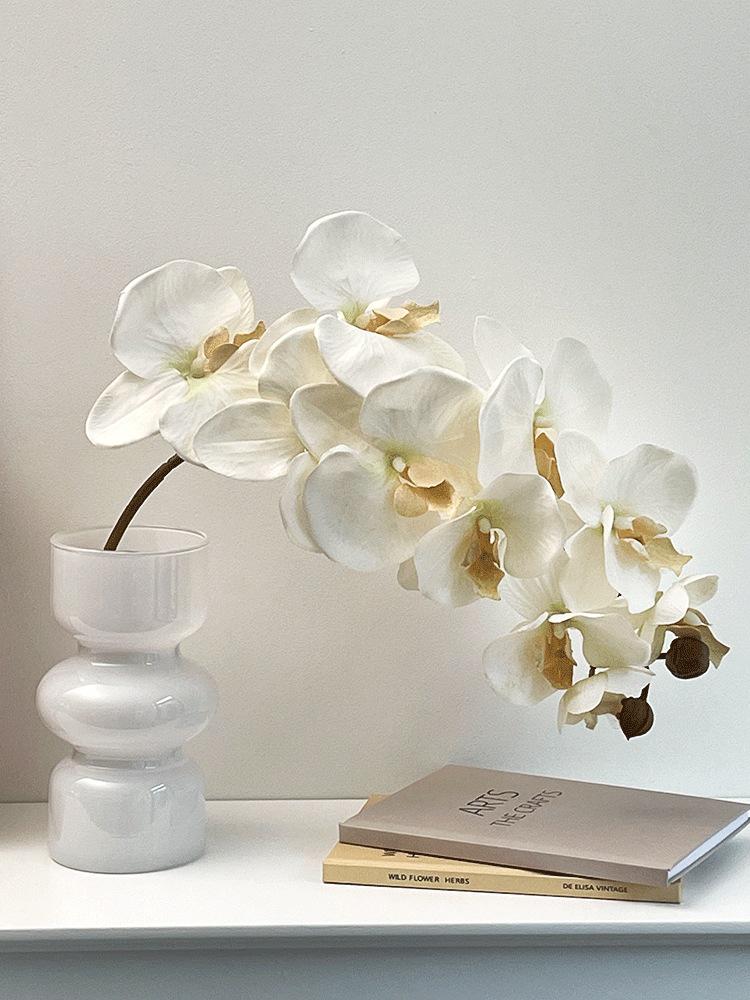 White Phalaenopsis Artificial Floral Arrangement - Realistic High-End Decorative Accent
