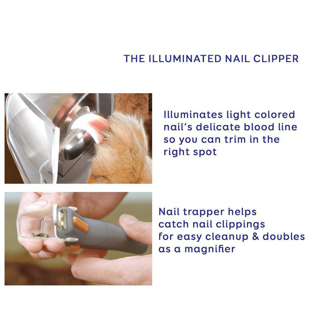 Nail Clipper Pet Great For Cats  Dogs Features Led Light Magnification 5x
