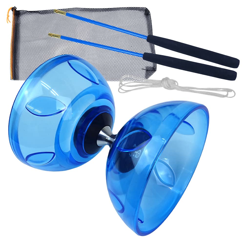 

Диаболо Китайский Волчок на Подшипнике Жонглирование Палочки Ломаются для Взрослых Включены, Устойчивый, Начинающие, Дети, (синий) синий