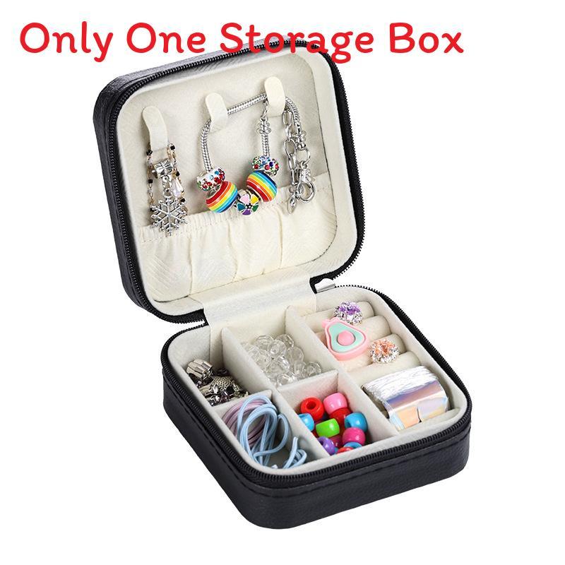 Childrens Jewelry Box With Pure Color Leather Material Multi Use Storage For Girls