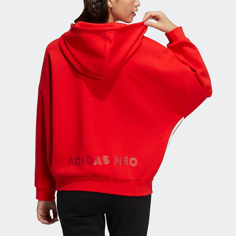 Adidas NEO Sesame Street Graphic Loose Fit Hooded Sweatshirt Women Red HD7278