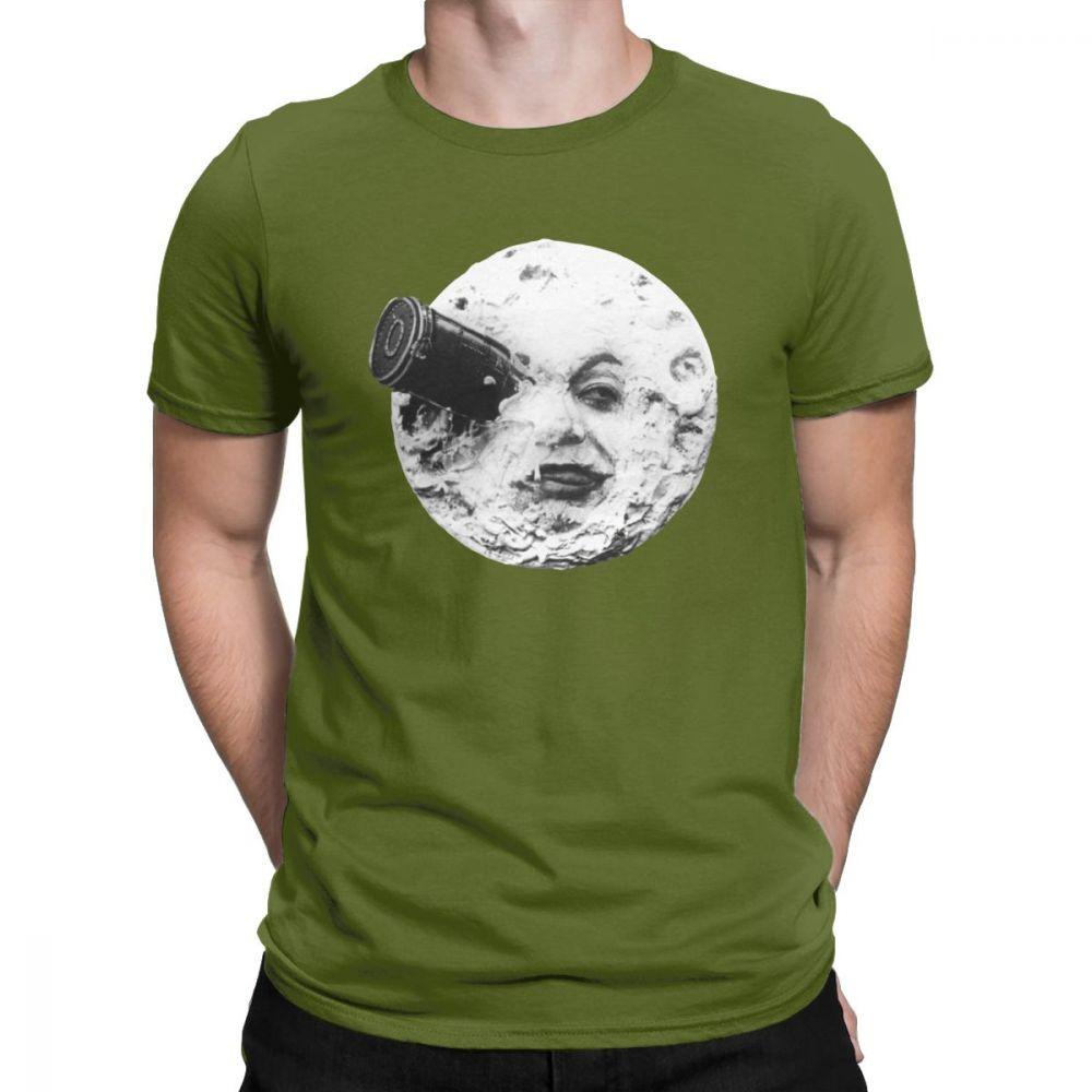 

Moon T Shirts for Men Georges Melies Twin Peaks Tshirt Party Tops Short Sleeve Vintage TShirts Luxury Cotton Tees Plus Size 4XL