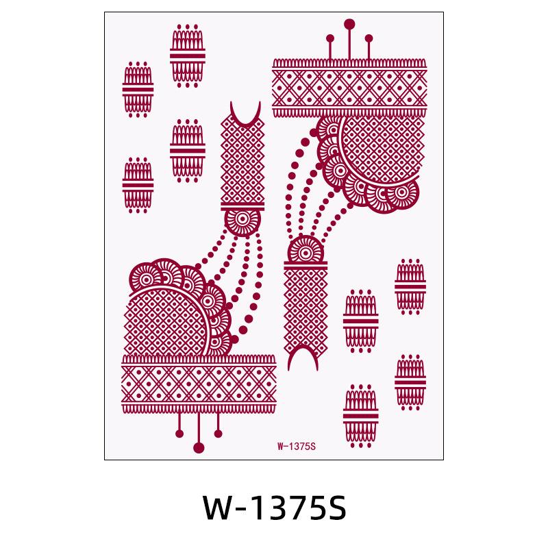 Tattoo-Aufkleber Indisches Henna Braun Rot Spitze Tattoo-Aufkleber Henna-Tattoo