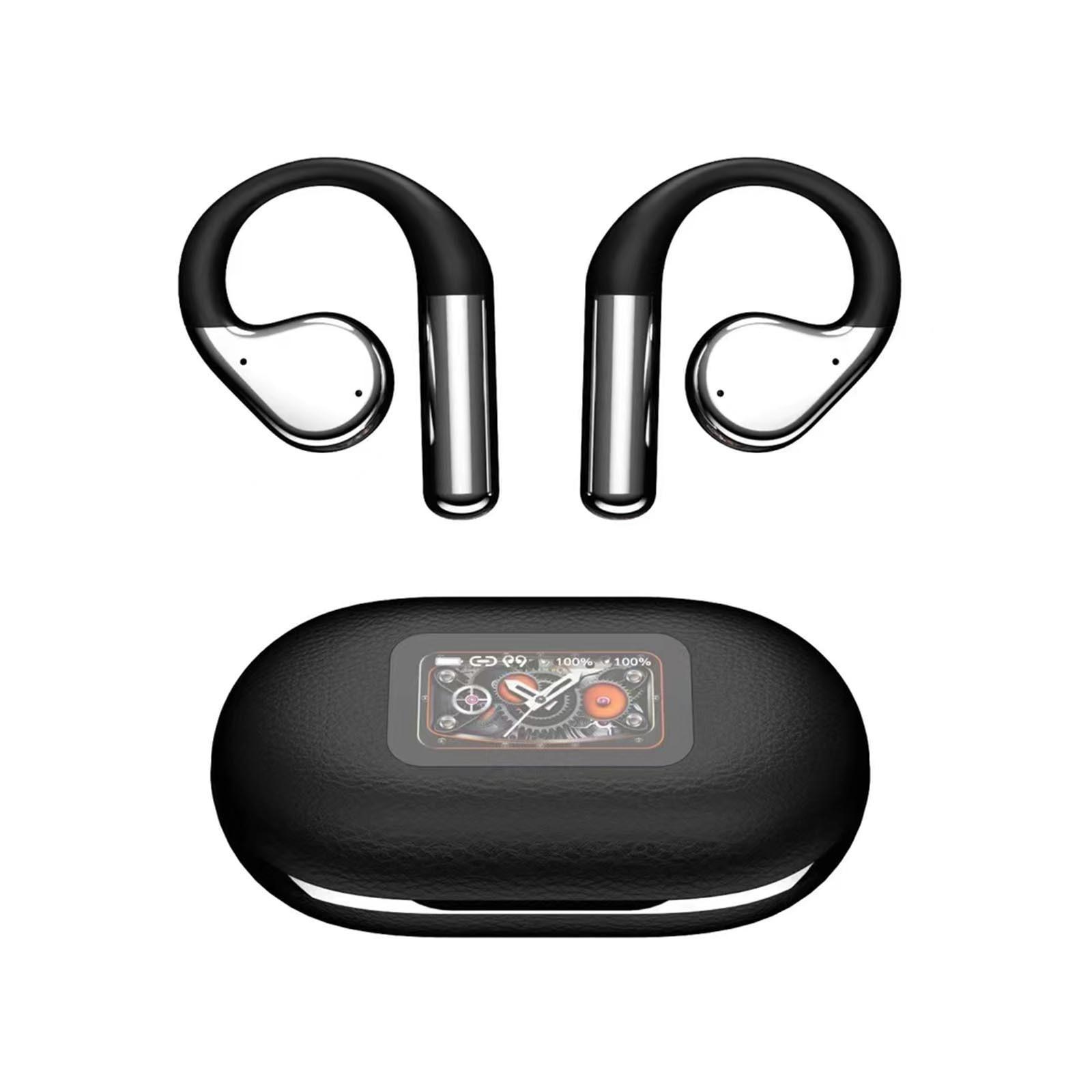 

Накладные наушники-вкладыши XP2, настоящие беспроводные наушники с открытым ухом, экран управления, светодиодный дисплей, подходит для спорта, отдыха и музыки. One Size чёрный