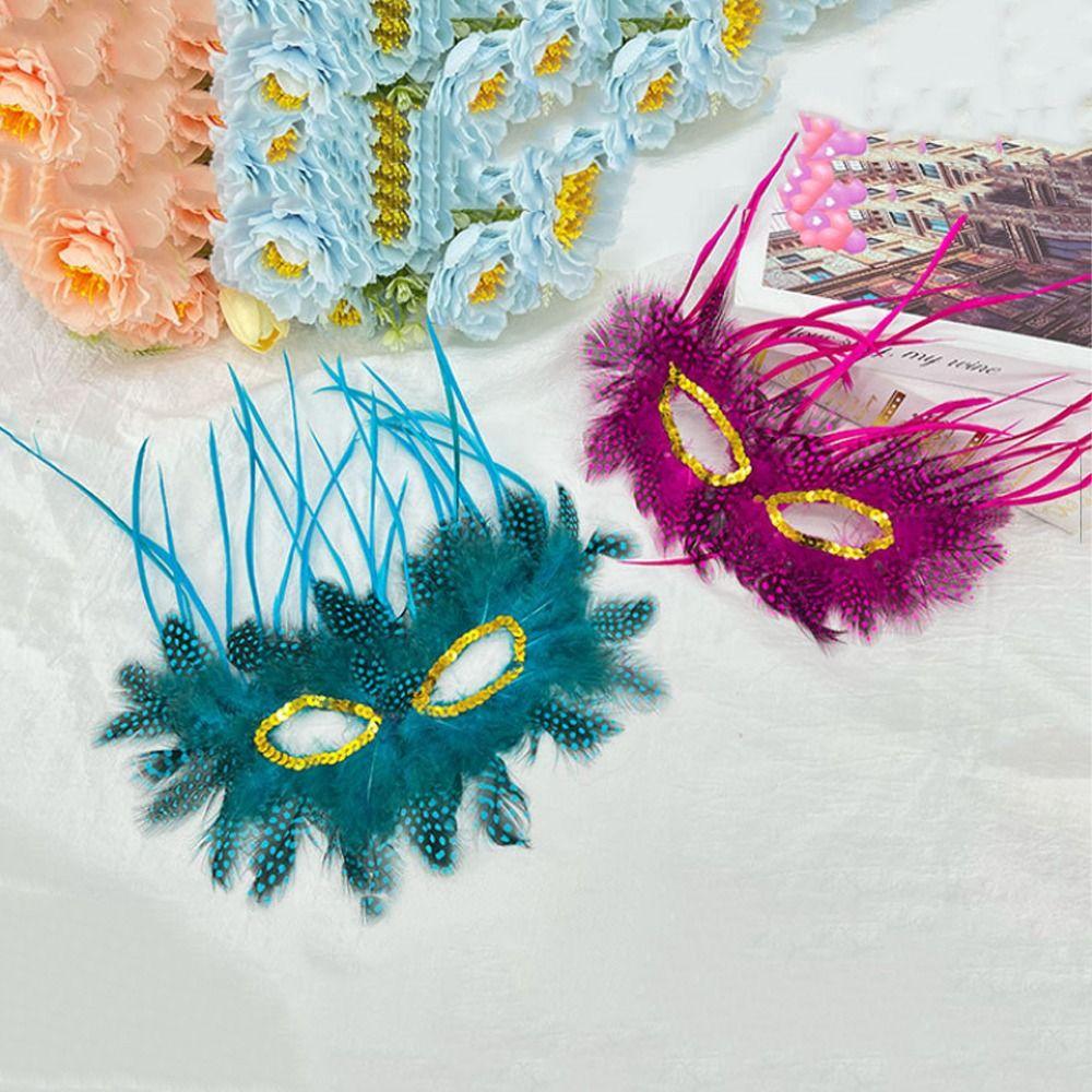 Comfortable Wear Feather Mask Half Face Masquerade Mask Lightweight Venetian Mask  Birthday Party
