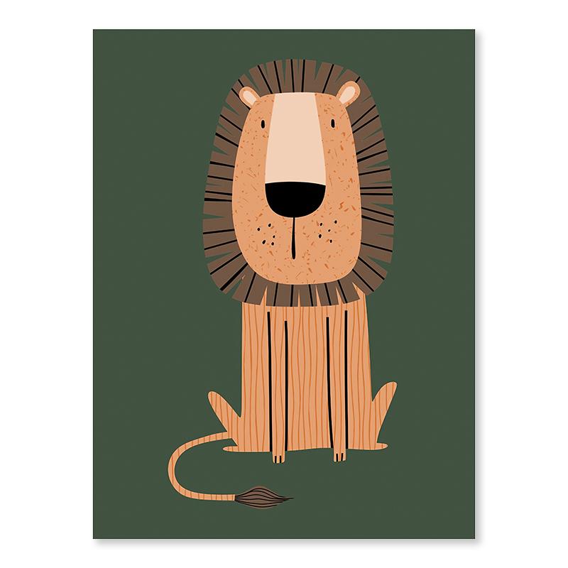 Child Room Safari Animals Lion Giraffe Zebra Poster Nursery Wall Art Canvas Painting Nordic Kids Bedroom Print Picture Decor