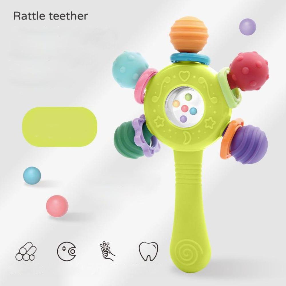 

Strengthening Handle Baby Sensory Teething Toys BPA Free Infant Learning Toys for Aged 0-36 Months зелений