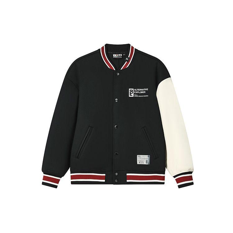 

FILA X MIHARA Полосатая повседневная свободная бейсбольная куртка мужская куртка черная F11M243502F-BK XL