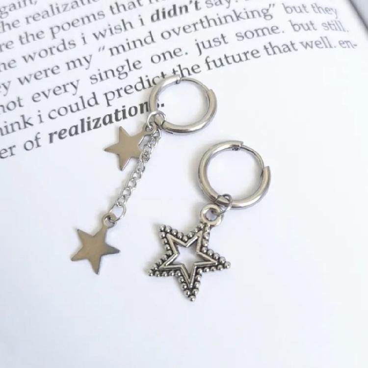 Silver Earring Fashion Star Pendant Earrings for Women Ladies Girls