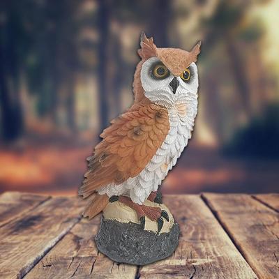 Żywiczna Sowa Figurka Ptaka Trawnik Wnętrze Podwórko Zewnętrzna
