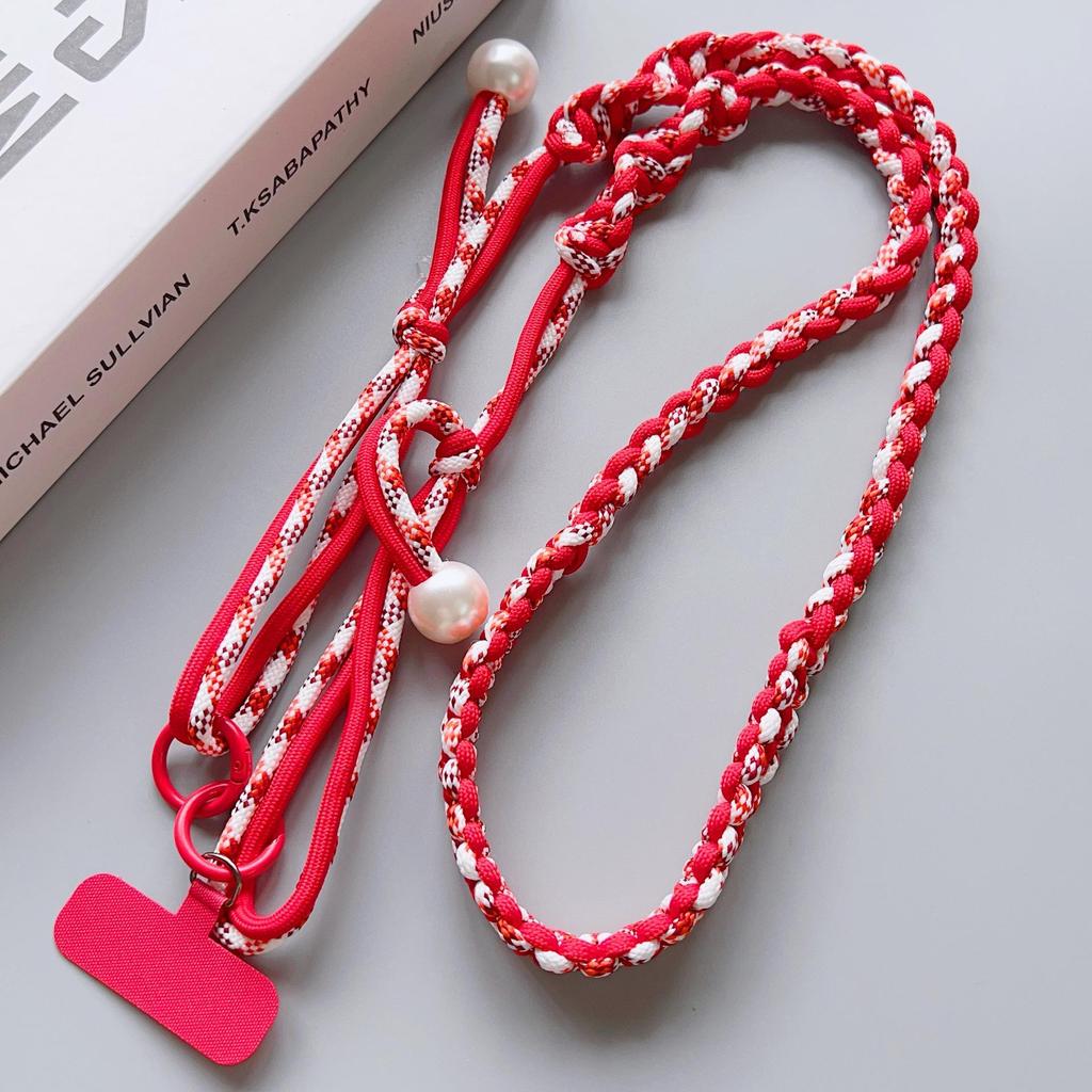 Cordelette tressée colorée réglable à quatre brins pour crossbody et porte-clés pour téléphone portable de filles