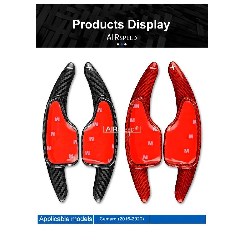 Real Hard Carbon Fiber For Chevrolet Camaro 2016 2017 2018 2019 2020 2021 2022 2023 Car Steering Wheel Paddle Shifter Sticker