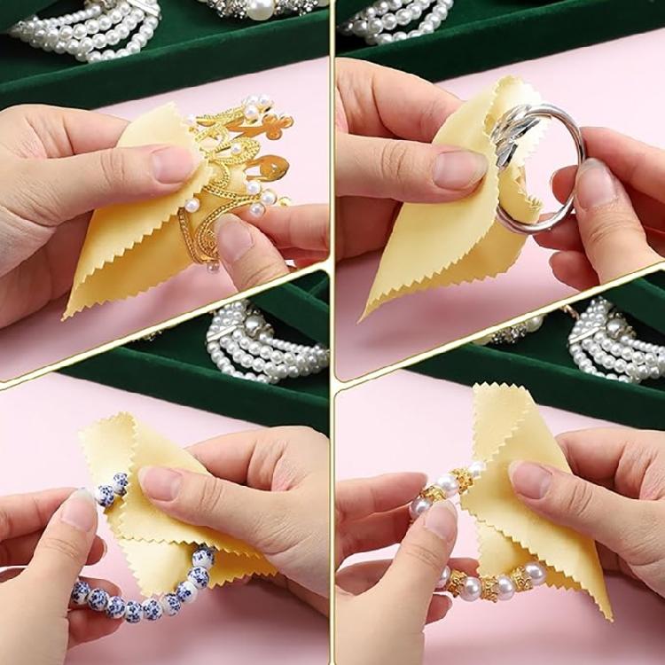 50 Pack Multifunctional Jewelry Polishing Cloth 17 Color Option Silver Restoration Cloth Cleaning Accessory for Jewelry