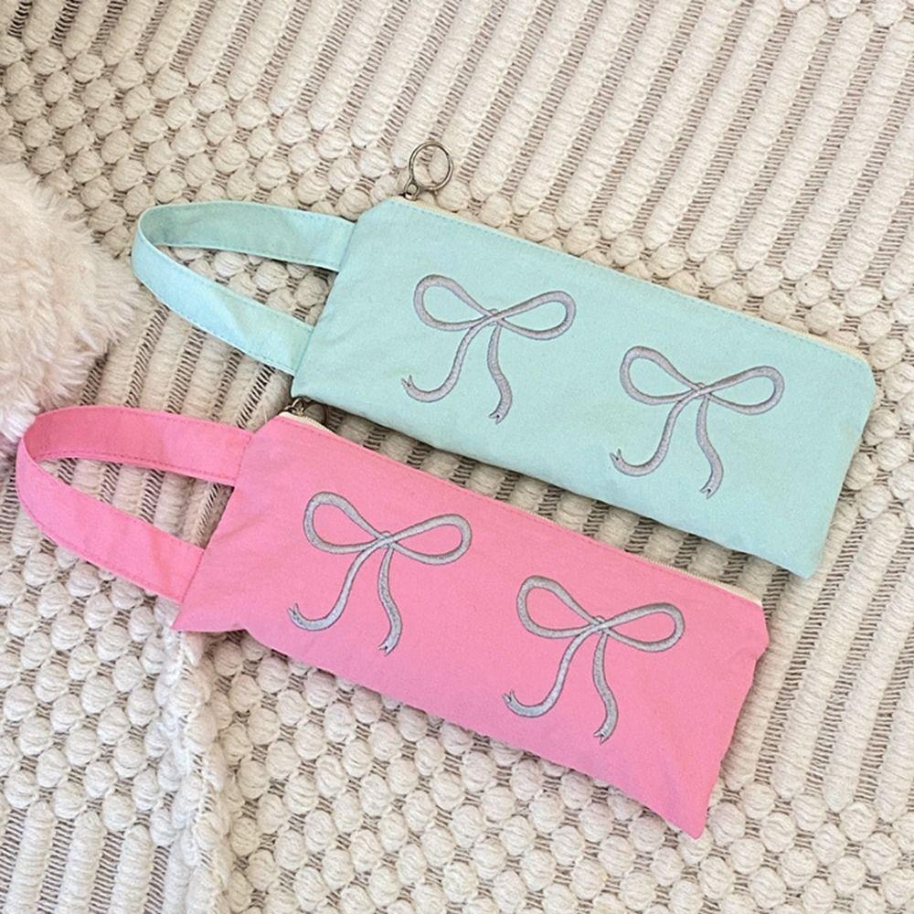 

Милый пенал с бантом, мягкая косметичка, сумка для хранения школьных принадлежностей, сумка для девочек розовый
