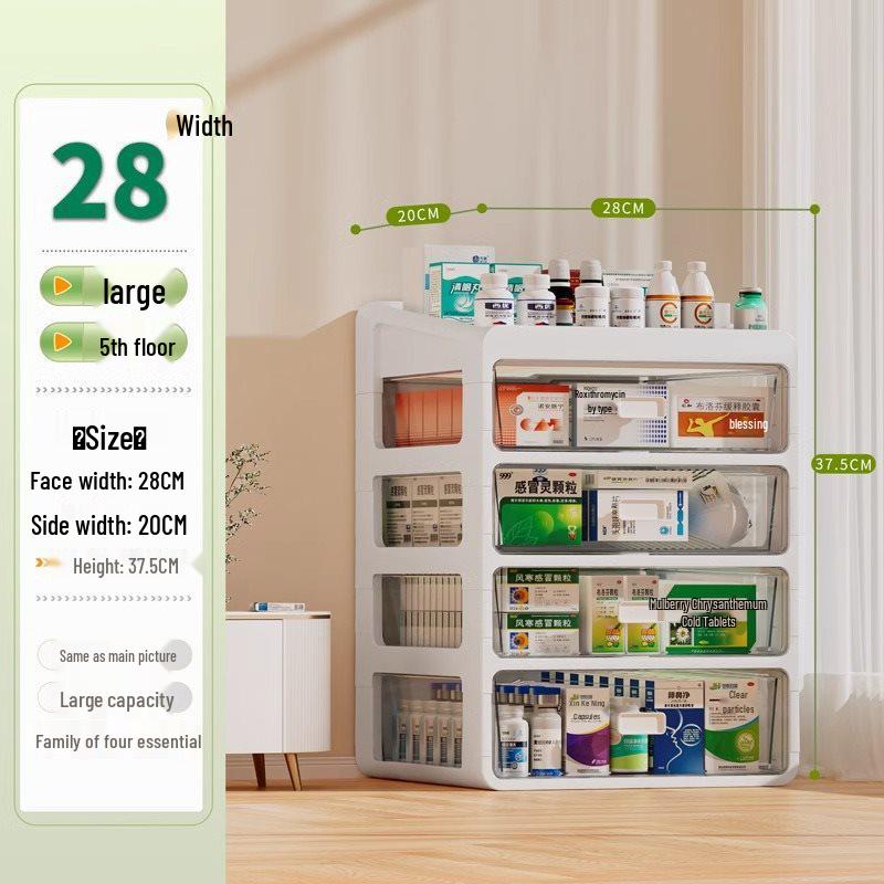 Large Capacity Family Medicine Storage Organizer Drawer Type Cabinet