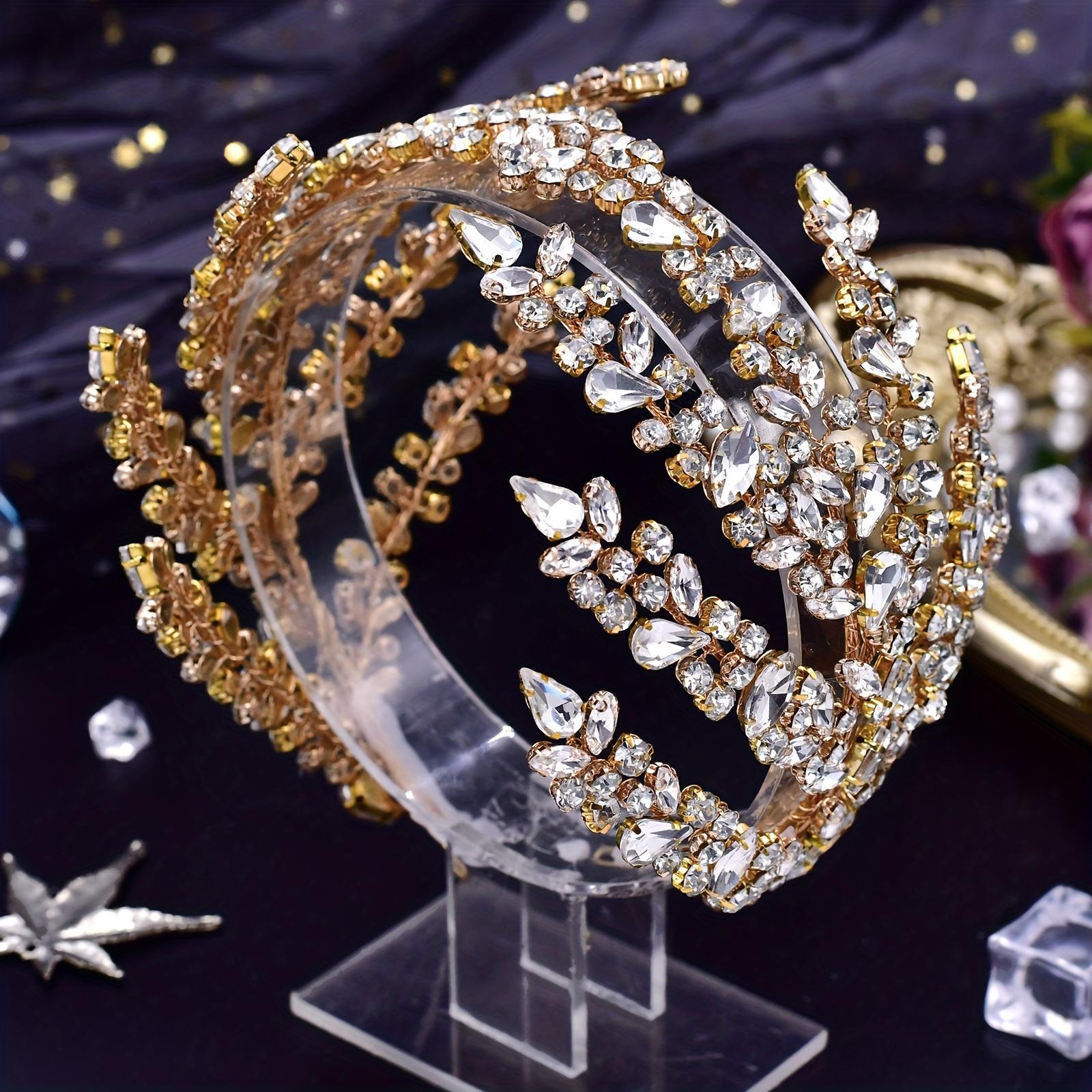 

1 шт., свадебное платье невесты, головные уборы, мигающий обруч для дрели, женские водные алмазы, прессованные волосы, вставка бриллиантов, украшения для волос, аксессуары