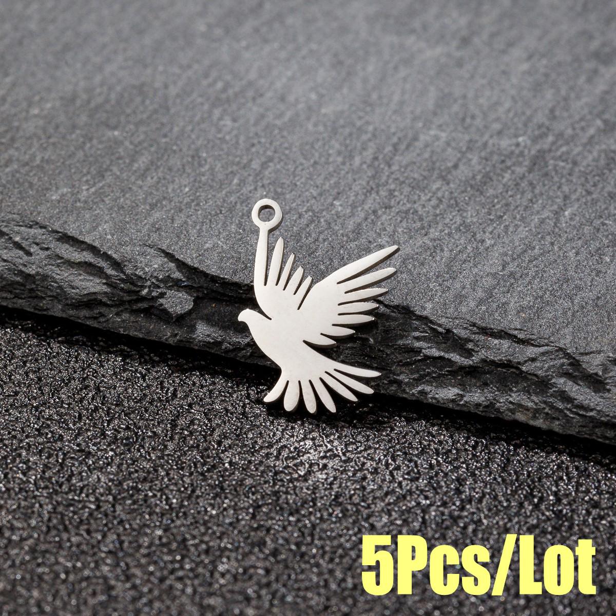 Korean Stainless Steel Bird & Hummingbird Pendant - DIY Jewelry Accessories