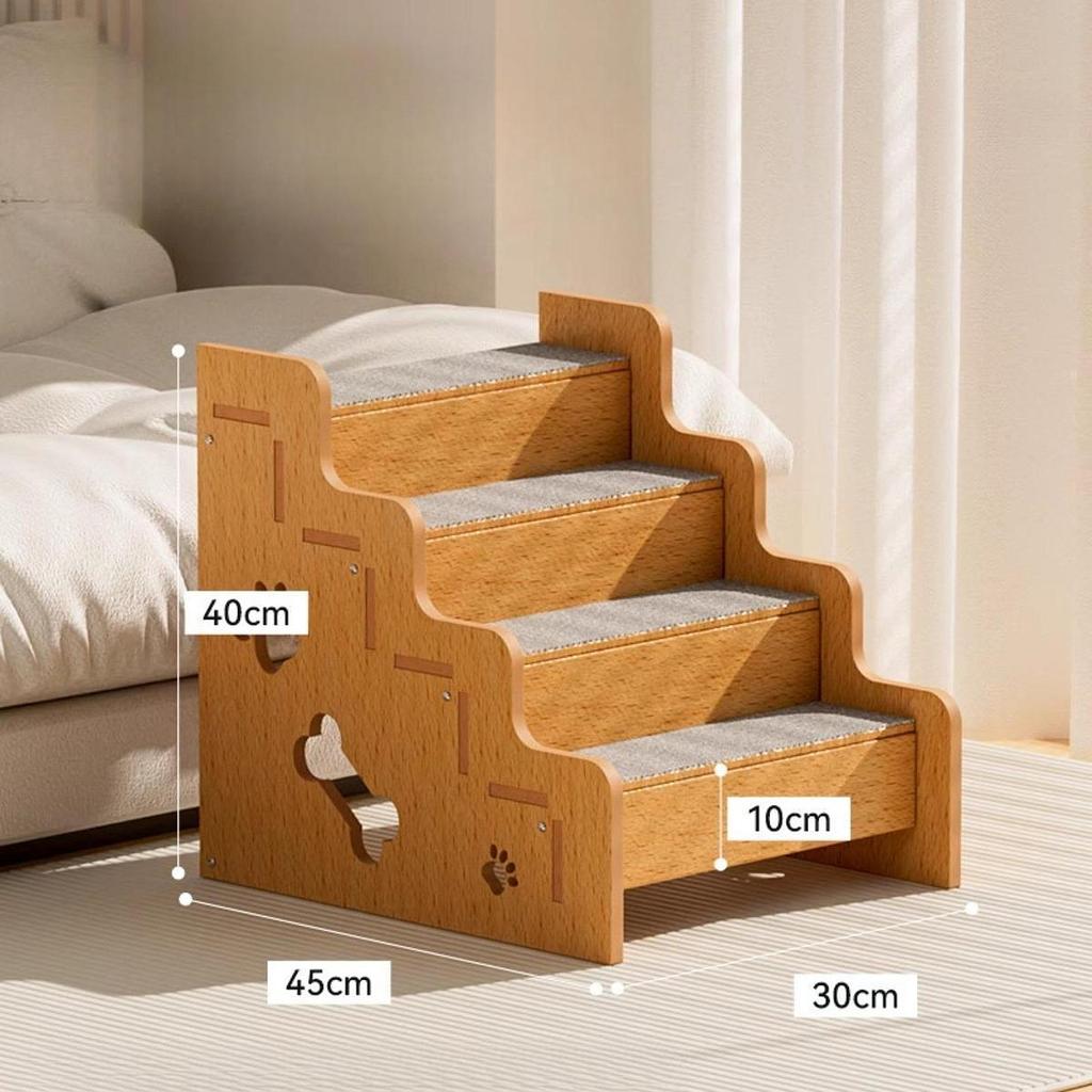 Dogs Ladder Puppy Stair Wooden Pets Puppy Essentials Dogs Accessories for Small Medium Older Cats High Bed Sofa Indoor Car
