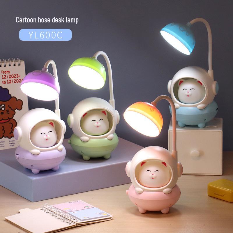 Multifunctional Folding Cartoon Desk Lamp with USB Charging and Eye-Protection for Study, Dormitory, and Bedside Use
