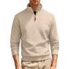 Autumn and Winter Casual Stand-up Collar Zipper Long-sleeved Jacquard Texture American Sports Solid Color Fitted Sweatshirt