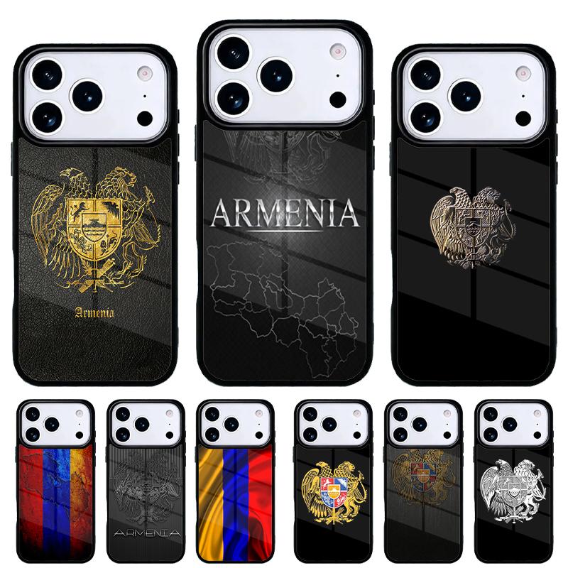 Armenisches Wappen Flagge Handyhülle für iPhone 17 16 15 14 13 Pro Max Rückabdeckung für 12 11 Pro Hülle