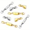 4Pcs/Lot Round Magnetic Clasps for Jewelry Making Magnet End Clasp Connectors Buckle Metal Clasp with Lobster Clasps