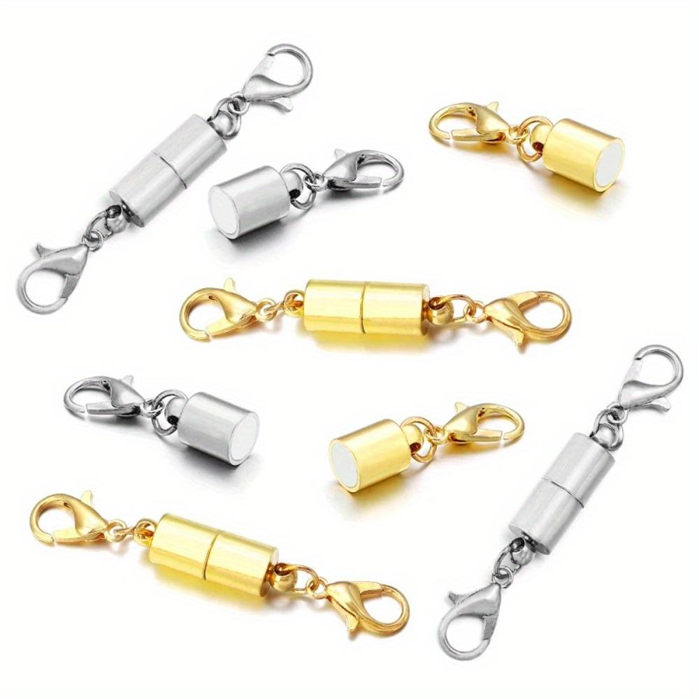 4Pcs/Lot Round Magnetic Clasps for Jewelry Making Magnet End Clasp Connectors Buckle Metal Clasp with Lobster Clasps