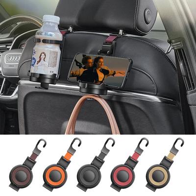 3 in 1 Auto Multifunktionaler Wasserbecherhalter Autositz Kopfstützenhaken Handyhalter Auto Rücksitz Organizer Hänger Handtasche