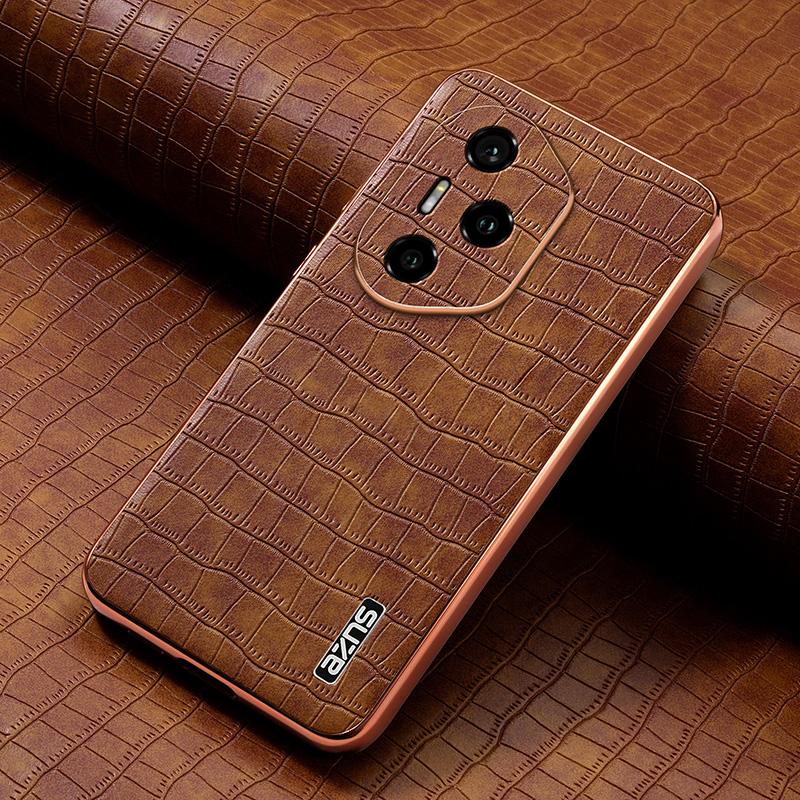 AZNS For Honor 300 Pro Case Electroplating Crocodile Texture PU+TPU Phone Cover
