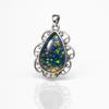 Natural Opal Pendant 19 ct Fire Pear 925 Sterling Silver October Birthstone for Gem Collections