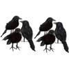 136pcs Black Simulation Crow Model Halloween Hunting Decor Bird Decor Party