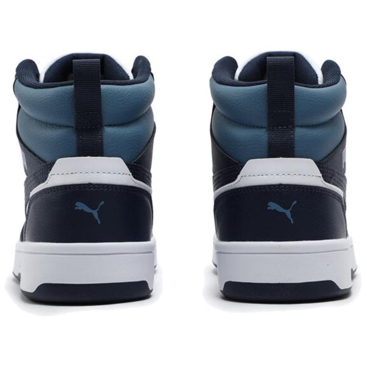Puma Rebound V6 Resistenti all'abrasione Mid top Scarpe da Skateboard Unisex Nero Blu 392326-28