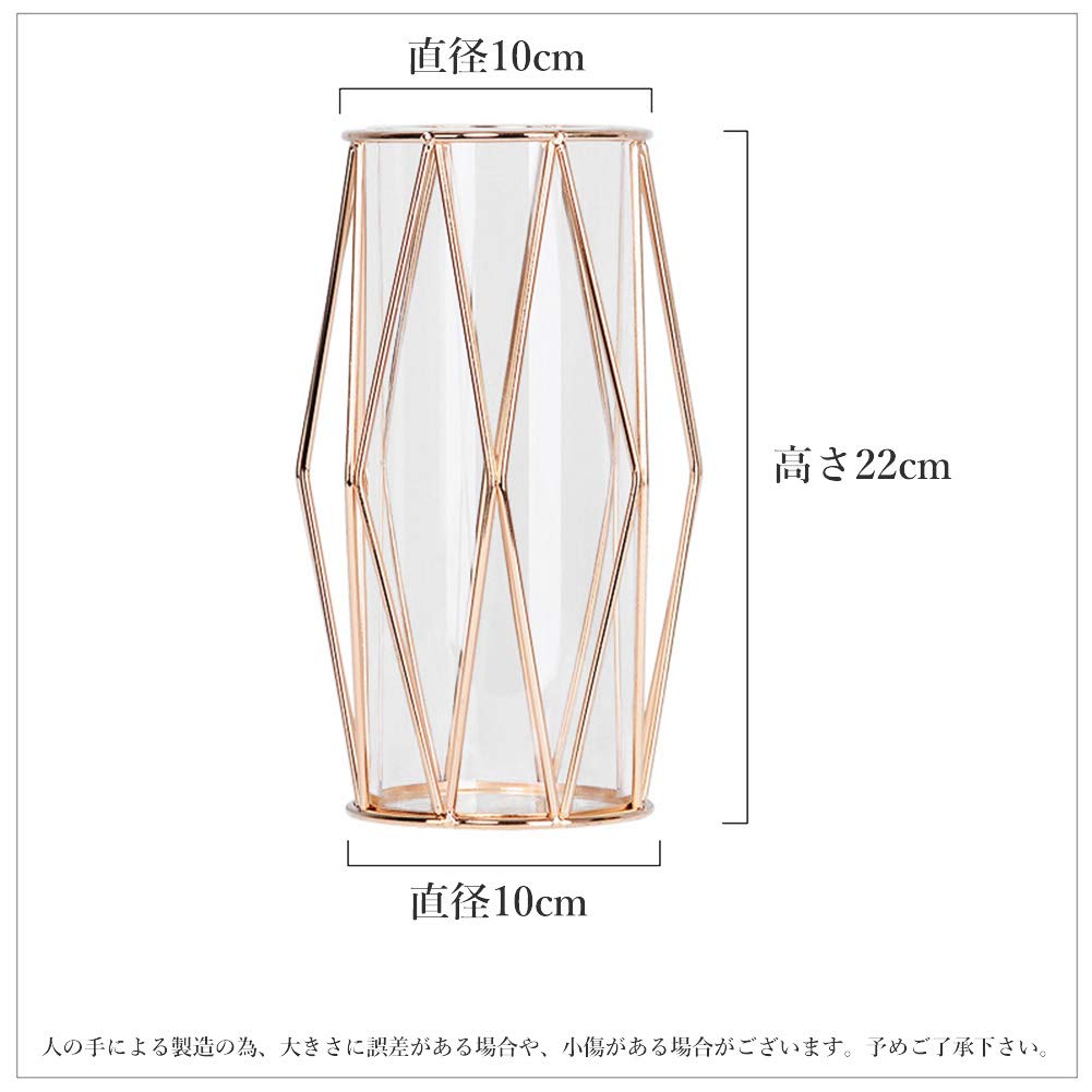 Stylish Nordic Gold Glass Flower Vase, Perfect for Single Flowers, Stylish and Cute, 22cm Tall, Perfect for Dried Flowers and Interior Decor