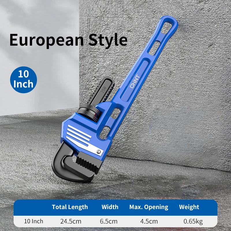 Pipe Wrench European Style Heavy Duty 10" Pipe Pliers 8 To 14 Inch Quick-Opening High-Carbon Steel Plumbing Pincers Repair Tool