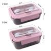 2/3 Fächer Lunchbox im nordischen Stil Mikrowellenheizung Lebensmittelbehälter Lunchbehälter Schule