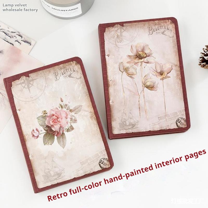 Dream Falling Flower European Retro Handbooks Creative Color Pages Notebook Stationery Hand Drawn Illustrations Memoirs Notebook Quality