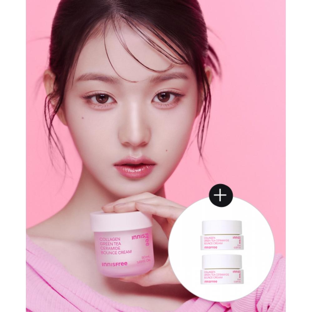 Innisfree [free Gift] Collagen Green Tea Ceramide Elastic Barrier Cream 50ml FREE