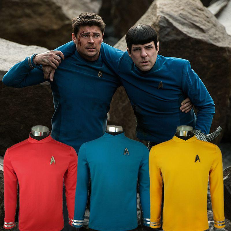 Star Trek Beyond Shirt Spock Cosplay Costume Top With Colorful Badge Design