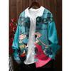 Stitching Contrasting Color Knitted Cardigan Lapel Jacket Autumn Printed Sweater Design New Niche