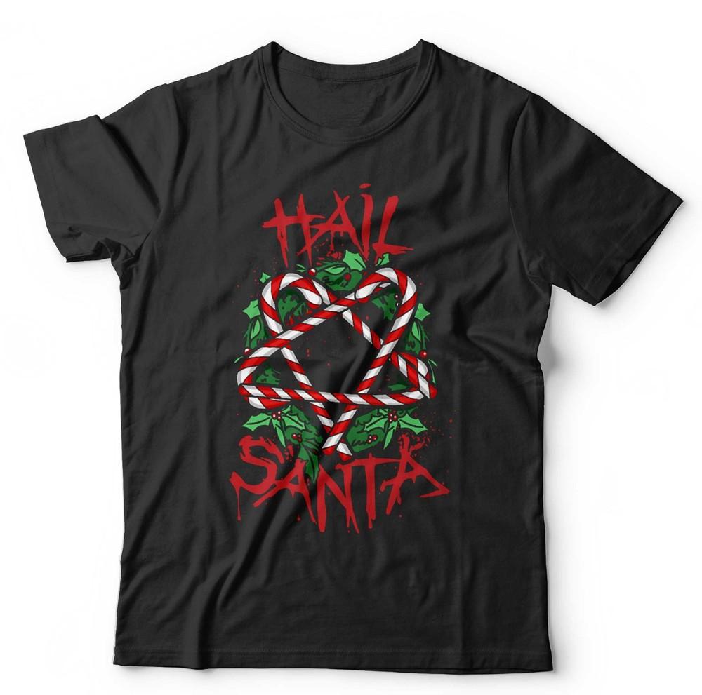 

Christmas Hail Santa T Shirt Unisex and Kids Funny Gothic Rock Punk Xmas Festive L