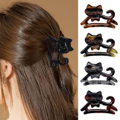 Mädchen Haarklammer Katzen Design Anti-Rutsch Zähne Haarspange Hinterkopf Dusche Haarklammer