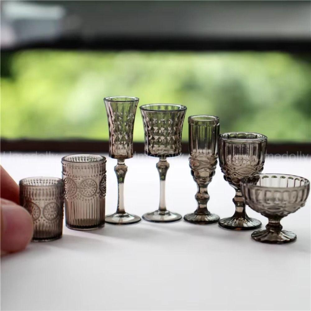 Scene Model Miniature Wine Glass 1/6 Scale Doll Kitchenware Toy Dollhouse Water Cup Playing House