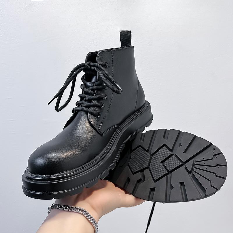 Winter Martin Boots Men'S Retro High-Top Leather Shoes British Style Platform Trend Chelsea Boots 22726-A