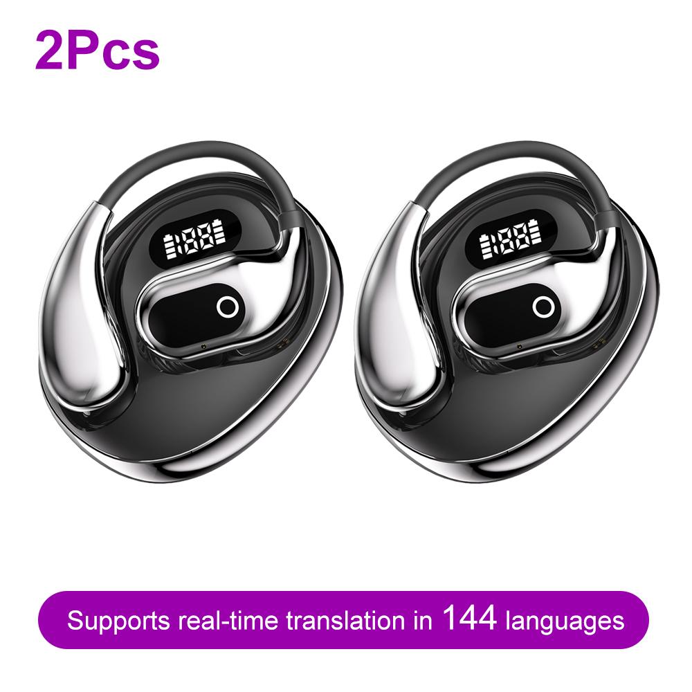 144-Language AI Translator Headphones Bluetooth 5.3 Wireless Two-Way Real-Time Translation For Business Global Travelers Earbuds