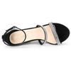 Allegra K Strap Sandals with Rhinestones, High Heels, Stiletto Heels, Women's, Black, Size 27.0cm